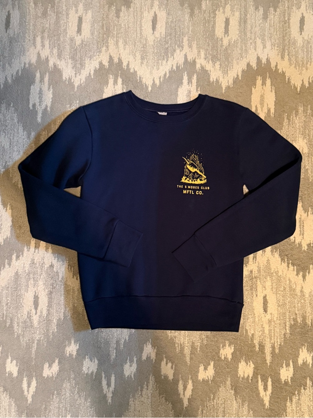 Kids Made for the Lake - Navy Crewneck Sweatshirt - S'Mores Club Logo